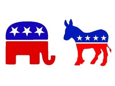 Символы Республиканской и Демократической партий США. Коллаж Каспаров.Ru