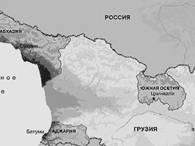 Южная Осетия на карте. Фото "Независимой газеты"