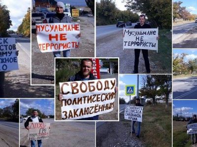 Массовые пикеты крымских татар. Фото: facebook.com/crimeansolidarity